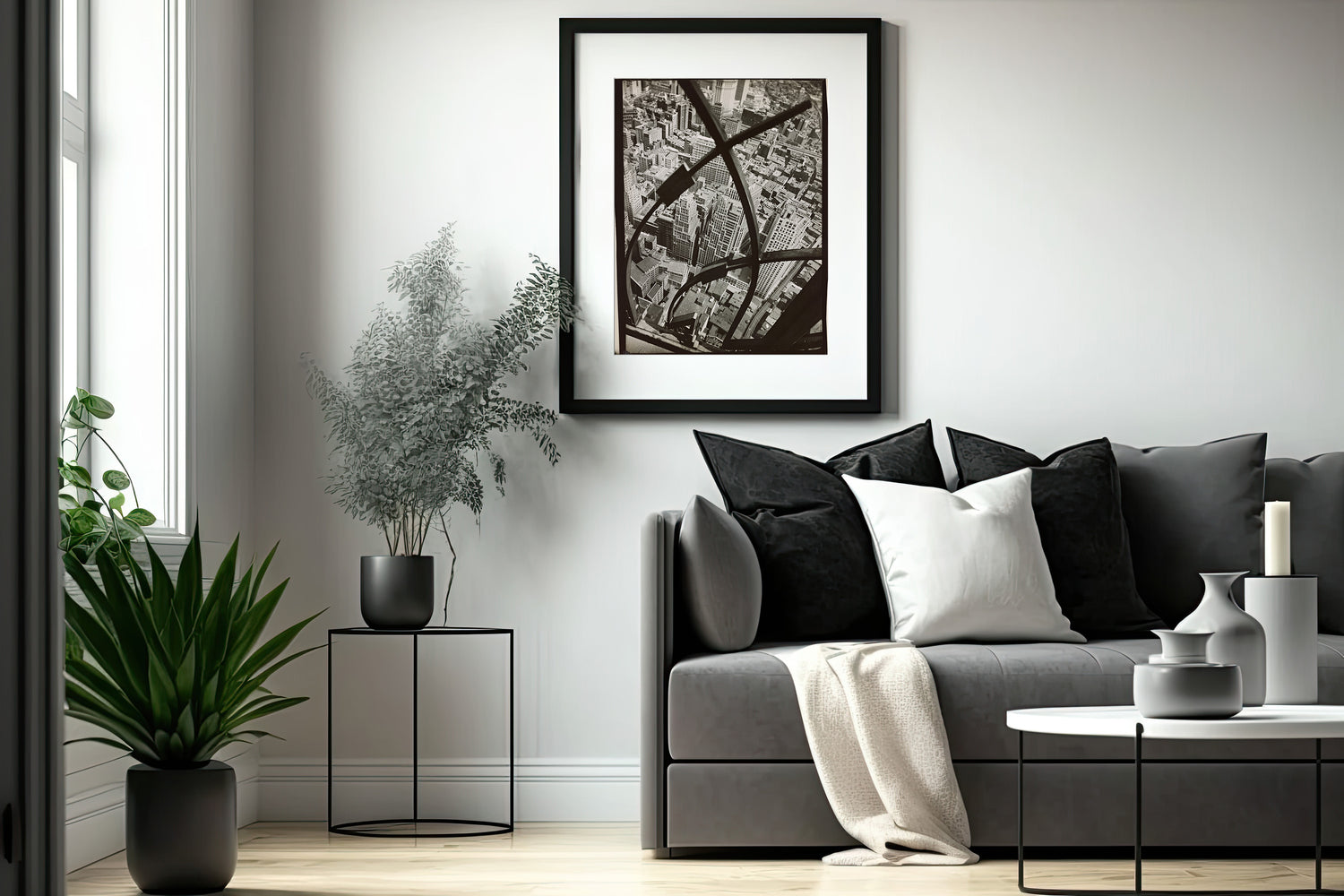 House interior with framed NYPL Gallery print